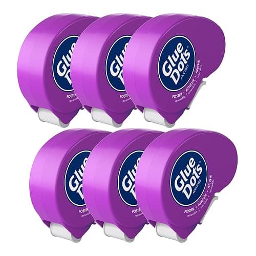 Glue Dots Poster Dot N' Go Dispensers, Set of 6 Complete Dispensers, Each with 200 (.375 Inch) Poster Adhesive Dots, 1200 Dots/Pack (24233-AMZ) - Image 1