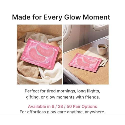medicube Jelly Eye Mask PDRN Pink Collagen | Hydrogel Eye Patches with PDRN, Collagen, NAD | Refreshing for Puffy, Tired Eyes | Firming for Look of Wrinkles, Fine Lines | Korean Skincare (6 Pairs) thumbnail 5