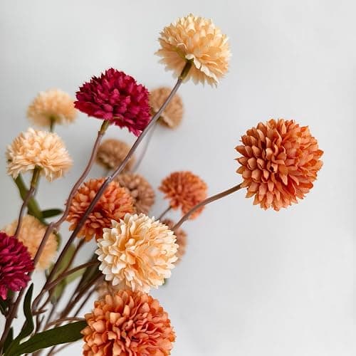 Cherica Fall Flowers Artificial for Decoration 10 Pcs Fake Mums Fall Decorations for Home, Faux Mums Artificial Flowers Autumn Decor Floral Stems, Fake Flowers for Vase Table Decor(No Vase) thumbnail 8
