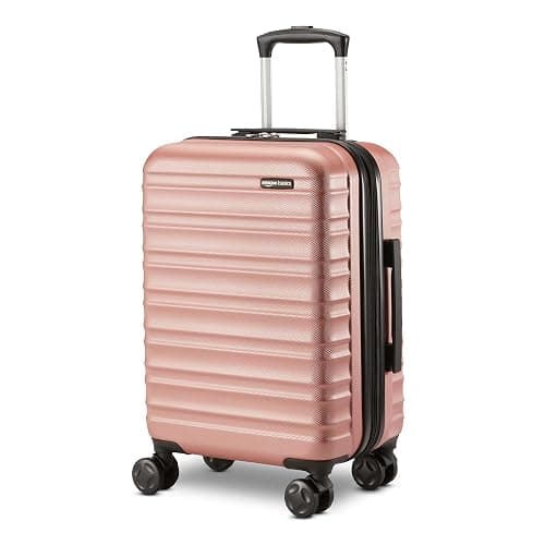 Amazon Basics 21" Hardside Carry-On Luggage, Hardshell Suitcase With Wheels, Expandable For Up to 25% More Space, With Scratch-Resistant Surface, Four Multi-directional Wheels, Rose Gold - Image 1