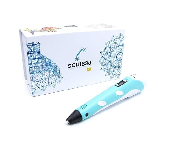 SCRIB3D P1 3D Printing Pen with Display - Includes 3D Pen, 3 Starter Colors of PLA Filament, Stencil Book + Project Guide, and Power adapter thumbnail 2