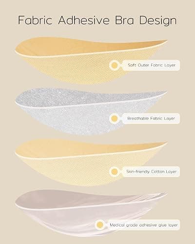 Niidor Adhesive Bra Strapless Sticky Invisible Push up Silicone Bra for Backless Dress with Reusable Nipple Covers thumbnail 6