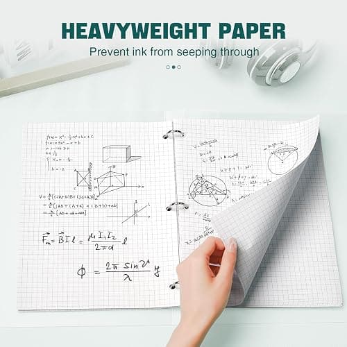 Loose Leaf Graph paper 8 x 10.5, Graph Ruled Paper, 3 Hole Punched Paper, 4 x 4 Quad Ruled Graph Paper, 10-1/2" x 8" Filler Paper Notebook Paper, 120 Sheets Graphing Paper for Business Home School - 8 x 10.5 In -120 Sheets - 4 x 4 Quad Ruled - 1 Pack thumbnail 6