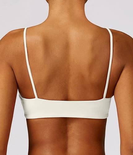 Comper Women's Sports Bra with Thin Straps Stretchy Wirefree Workout Bras Lightweight Workouts Bralette with Removable Pads thumbnail 3