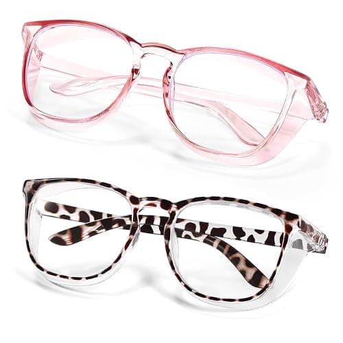 LASMEX Stylish Safety Glasses Goggles for Women Girls Anti-fog Glasses Protective Eyewear Clear Glasses - Image 1