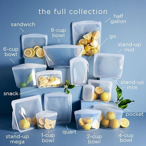 Stasher Premium Silicone Reusable Food Storage Bags, 6-Pack, Clear, Multi-Use Food Storage Bags, Lunch Bag, Travel Containers, BPA Free, Leak-free, Dishwasher-Safe, Eco-friendly thumbnail 6