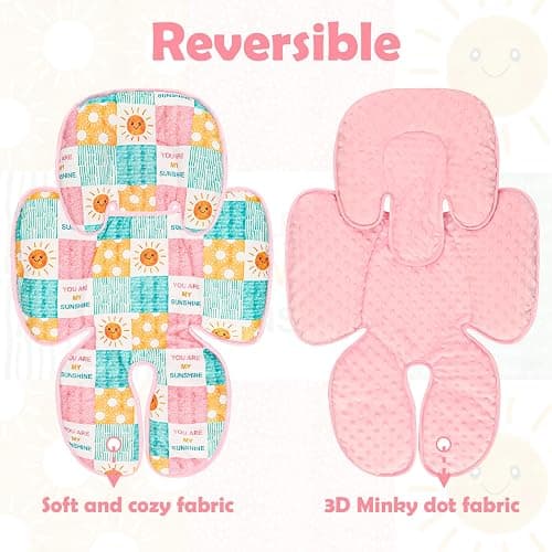 GFU Baby Car Seat Head & Body Support, Infant Carseat Insert, Soft Baby Car Seat Insert Cushion for Strollers, Bouncers, Swing, Sunshine thumbnail 3