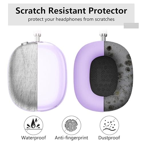 Aiaabq for AirPods Max case Cover(2024/2020),Anti-Scratch Ear Pad Case Cover/Ear Cups Cover/Headband Cover for AirPods Max(USB-C/Lightning). Clear Soft TPU and Silicone,Skin Scratch Proof. thumbnail 4