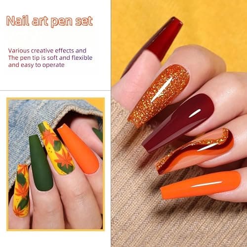 Nail Art Tool Set - 5 Dotting Tools & 5 Nail Liner Brushes for Salon, Professionals & Beginners thumbnail 6