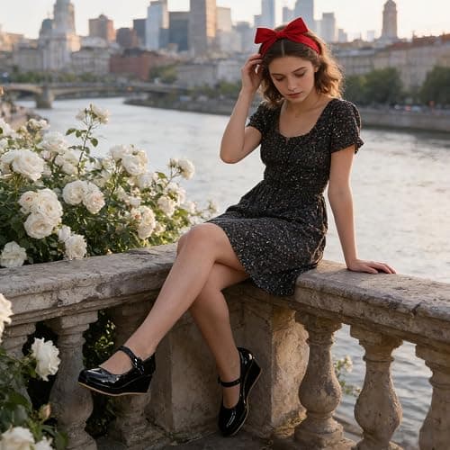Parisuit Womens Mary Jane Wedge Platform Shoes Patent Leather Ankle Strap Pumps Sweet Shoes thumbnail 3