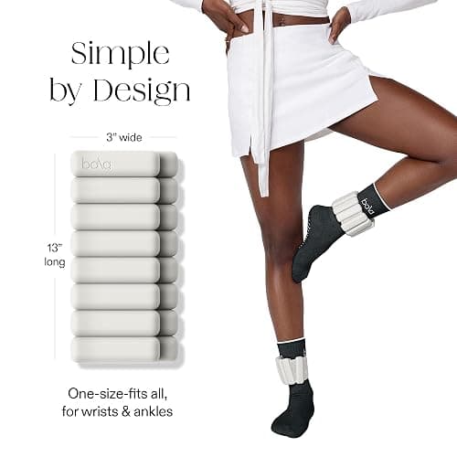 Bala Bangles Wrist & Ankle Weights for Women & Men - Adjustable Weighted Bands - Soft Silicone Arm & Leg Weights for Pilates, Yoga, Walking, Barre, Home Workout & Strength Training Exercise thumbnail 4