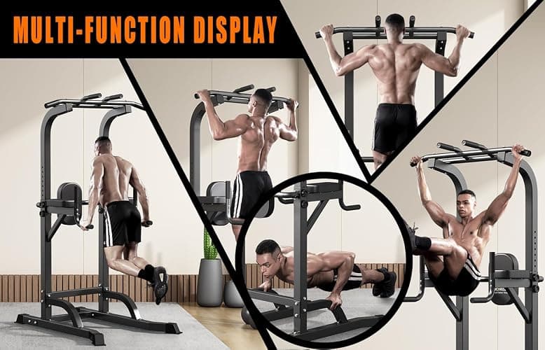 DONIUZ Power Tower Pull Up Bar and Dip Station, Multi-Function Home Gym, Strength Training Fitness Equipment, Height Adjustable thumbnail 9