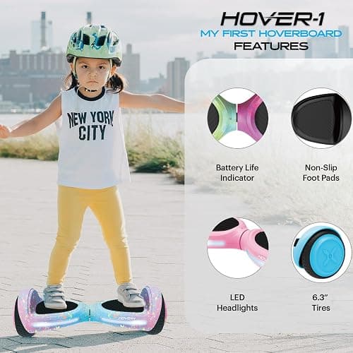 Hover-1 My First Self Balancing Scooter for Kids with 5 mph Max Speed, Dual 150W Motors, 6.3” Tires, 3 Miles Max Range, and LED Headlights thumbnail 3