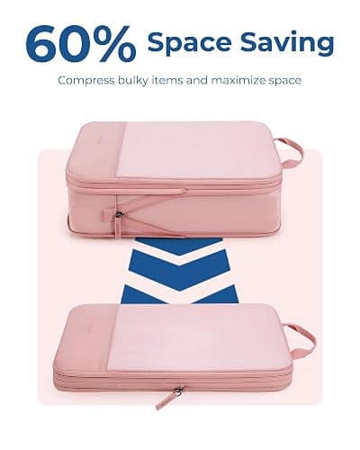 BAGSMART Hanging Compression Packing Cubes for Closet Organizers And Storage, 6 Set Suitcase Organizer Bags Set, Cruise Travel Essentials for Women | Hanging, Compression, Packing Cubes, for Women thumbnail 5