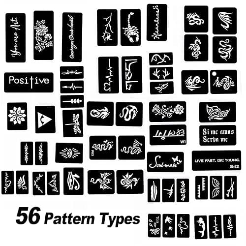 HAWINK Temporary Tattoo Markers for Skin, 10 Body Markers + 56 Large Tattoo Stencils, Dual-End Tattoo Pens Make Bold and Fine Lines ZYH2208001KIT thumbnail 6