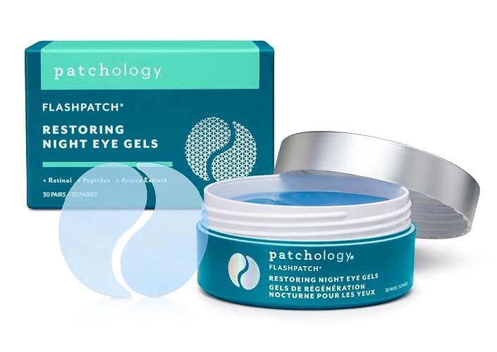 Patchology Restoring Eye Gel Patches with Retinol & Collagen - Eye Masks for Dark Circles, Puffy Eyes & Wrinkles - Anti-Aging Overnight Eye Pads Set - Brighten Skin Care for Eye Bags (30 Pairs) - Image 1
