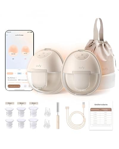 eufy Tragbare Milchpumpe mit Wärmefunktion S1, Branchenführende HeatFlow-Technologie, App-gesteuertes OptiRhythm, Klinische Saugkraft, Auslaufsicher, Freihändig, Schlank & Leise, Diskret im BH - Image 1