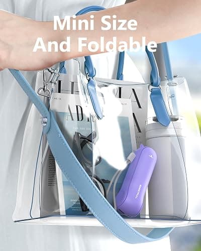 SWEETFULL Portable Misting Fan, Handheld Personal Mister, Rechargeable Mini Spray Water Mist, for Kids Women Travel, Outdoors, Hiking, Camping, Home Office (Purple) thumbnail 7
