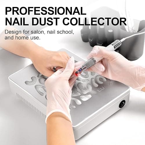 L'UGX Professional Nail Dust Collector with 30 Pcs Filter Papers, Powerful Dust Collector Nail Salon, Nail Dust Extractor Manicure Pedicure Tool for Acrylic Nail Polishing, Low Noise thumbnail 2