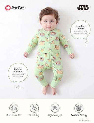 Disney Baby Viscose Made from Bamboo 2-way Zip Footie Romper Outfit NB-Inf thumbnail 5