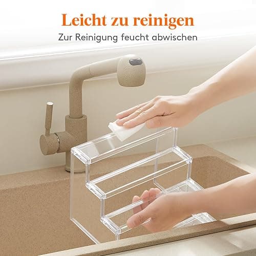 Lifewit 4-stufiger klarer Display Ständer, 1 Stück Kunststoffständer für Präsentation, Plastik Organizer für Figuren, Cupcakes, Schreibtischständer zum Ordnen und Dekorieren, 22.8cm thumbnail 5