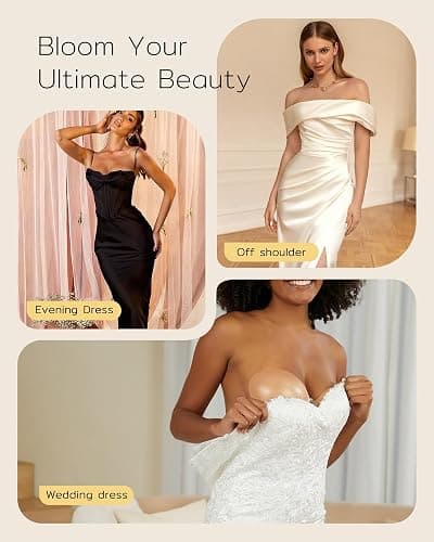 Niidor Adhesive Bra Strapless Sticky Invisible Push up Silicone Bra for Backless Dress thumbnail 6