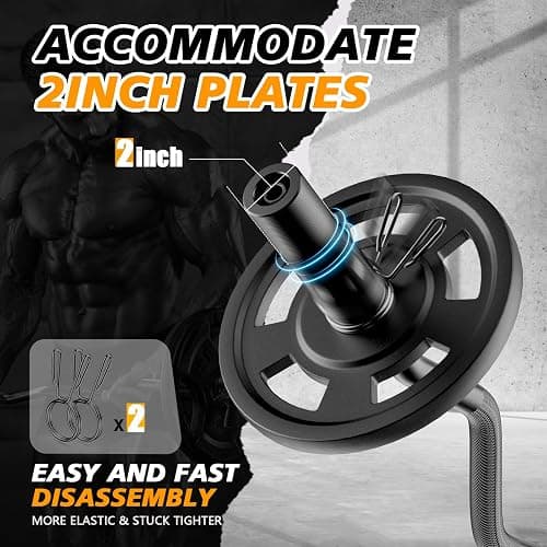 Olympic EZ Curl Barbell Bar 47", 2-Inch Curl Bars for Weight Lifting,Hip Thrusts,Squat,Biceps-Home Gym Chrome Curling Bar for 2 Inch Weight Plates -2 Spring Collars(500lb Weight Capacity) thumbnail 4