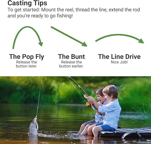 Lanaak Kids Fishing Pole, Kids Portable Telescopic Fishing Rod Set, Tackle Box and Fishing Net Combo Kit, Kids Fishing Gear for Boys and Girls Age 5-10 and Youth thumbnail 4