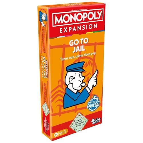 Monopoly Go to Jail Expansion | Add More Fun to Classic Monopoly Game and Play Faster | Ages 8+ | 2-6 Players | 40 Mins. | Family Board Games | Kids thumbnail 16