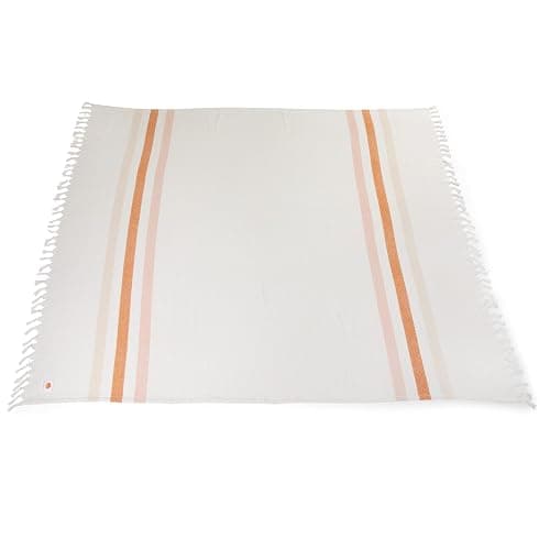 BEACH STATE Oceanside Outdoor Beach Blanket, 100% Cotton Picnic Blanket, 66" x 80" Throw Blanket, Machine Washable, Extra Large, (Sunset Stripe) thumbnail 7
