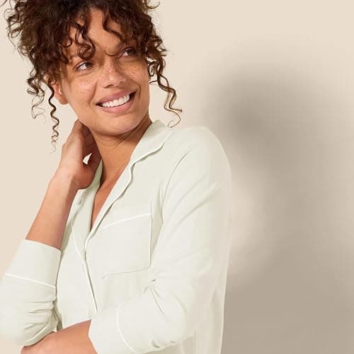 Amazon Essentials Women's Cotton Modal Long-Sleeve Shirt and Full-Length Bottom Pajama Set thumbnail 4