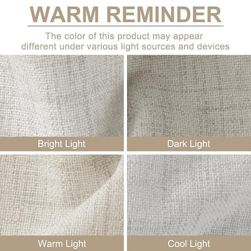 100% Blackout Shield Linen Blackout Curtains for Bedroom 120 Inches Long, Back Tab/Rod Pocket Living Room Drapes, Thermal Insulated Blackout Curtains 2 Panels Set, 50" W x 120" L, Beige thumbnail 8