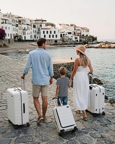 TAKUMI Suitcases with Wheels, Expandable Carry on Luggage, 3 Piece Set | Luggage Sets, Front Pocket, Hardside, Lightweight, 360° Spinner Wheels, TSA Lock, Family Business Travel, White, 20/24/28 thumbnail 2