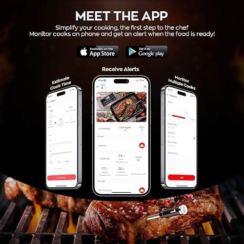 Smart Wireless Meat Thermometer with Dual Probes, Bluetooth & WiFi Combo, High Precision & Fast Response for BBQ, Grill, Smoker, Oven, Air Fryer thumbnail 7
