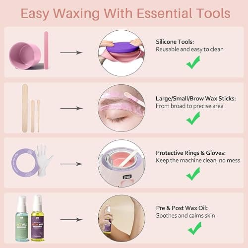 BLITZWAX Waxing Kit for Women, Brazilian Bikini Wax Warmer 6 Pack Home Use | 6 Bean Packs, Quick Heating Pot, Face Legs Body Underarms, Beginner Friendly, At Home Salon Smooth Routine, Easy Melt, Pro thumbnail 7
