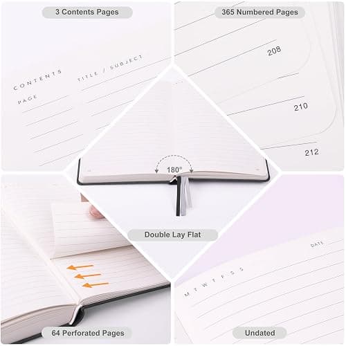 &And Per Se Lined Journal Notebook, 365 Pages, A5, 5.7'' x 8'' 100GSM Thick Paper, Journals for Writing, Hardcover Notebooks for Women Men (Black) thumbnail 4