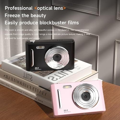 FUANA Digital Camera, Digital Video Camera CCD, 65MP 2.4 Inch LCD Flip Screen Auto Focus 8X for Beginners, Teens, Students(White 32G) thumbnail 5