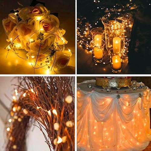 Yiaht 12 Pack Fairy Lights Battery Operated String Lights 7 Feet 20 Led Waterproof Christmas Lights Silver Wire Firefly Starry Moon Lights for Bedroom DIY Party Wedding Patio Christmas thumbnail 5