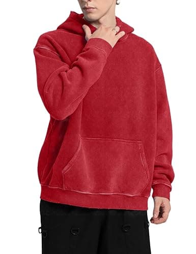 FAIABLE Mens Hoodies Oversized Unisex Acid Wash Hoodie Heavyweight Fleece Vintage Cotton Sweatshirt Men Women Streetwear thumbnail 3