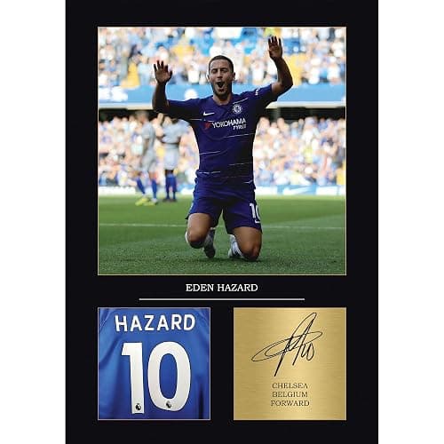 Eden Hazard Chelsea Gift Signed A4 Print Display Unframed Chelsea Gifts For Boys Digitally Reproduced Signature Chelsea Gifts For Men - Image 1