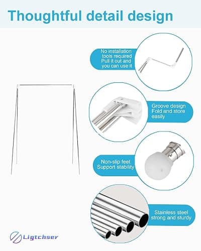 Ligtchser Portable Travel Garment Rack,Folding Clothes Rack for Dance,Travel,Camping, Drying,RV, Indoor,Outdoor. A Collapsible Mini Clothing Rack（Completely upgraded） thumbnail 6