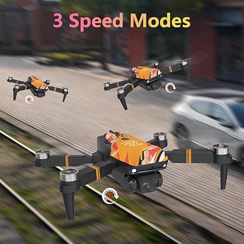 TTROARDS TT19 Mini Drone with Camera, 1080P HD Camera 270° Obstacle Avoidance Brushless Motor Level 3 Wind Resistance, Foldable Quadcopter Drones for Beginners, Orange thumbnail 8