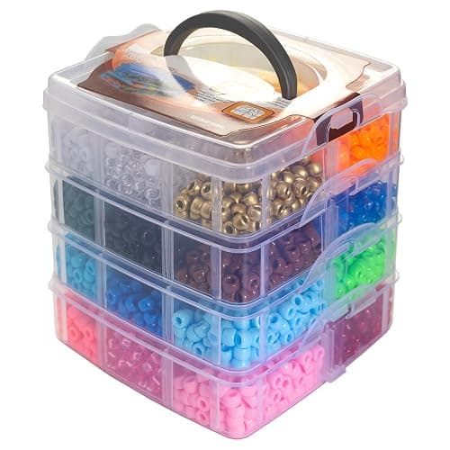Gxueshan 4500 Pcs Acrylic Pony Beads Bulk Large Hole Plastic White Green Gold Red Black Blue Pink 24 Assorted Colors Kandi Hair Beads for Crafts Friendship Bracelet Jewelry Making Kit Set (4500) thumbnail 8