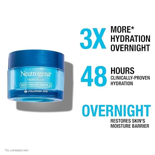 Neutrogena Hydro Boost Night Pressed Serum - with Hyaluronic Acid & Antioxidants, Hydrating Face Moisturizer that Restores & Revitalizes Skin Overnight, for Normal to Extra Dry Skin, 1.7 oz thumbnail 6