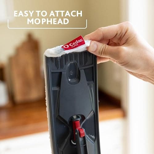 O-Cedar H2prO Flat Mop System | Quick Cleaning Tool | Clean with Water | Machine Washable Reusable Microfiber Mop Pad | Safe on Wood Floors, Vinyl, Tile, Baseboards, Walls thumbnail 12