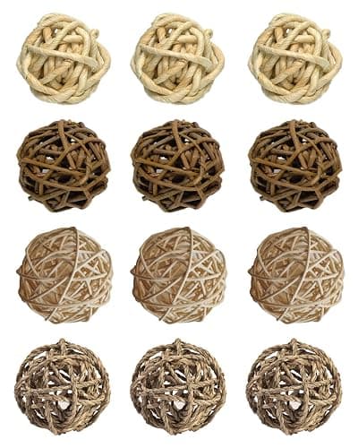 Small Animals Play Balls, Chew Grass Balls & Rolling Chew Toys for Bunny, Chinchilla, Guinea Pigs, Hamsters, Gerbils, Rats, Mice Bring Energy to Pets thumbnail 4