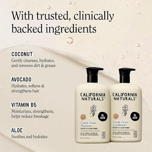 California Naturals Vanilla Bloom Shampoo & Conditioner Set, Natural, Vegan, Cruelty, Silicone, Paraben, and Sulfate Free Shampoo, All Hair Types, 20 Fl Oz (Pack of 2) thumbnail 3