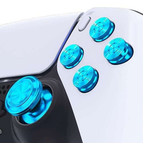 eXtremeRate Blue Metal Thumbsticks Dpad ABXY Buttons for PS5 Controller, Custom Replacement Aluminum Analog Thumb Sticks & Action Buttons & Direction Keys - NO Controller thumbnail 3