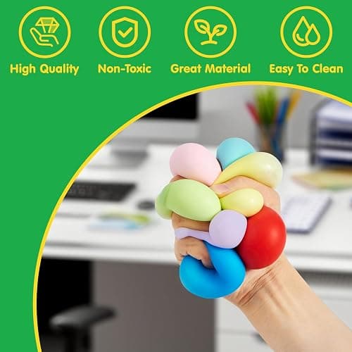 JOYIN 9 Pack Slow Rising Stress Balls, Squishy Sensory Fidget Toys, Hand Therapy Balls for Anxiety Relief, Classroom Prize Box Toys for Kids, Goodie Bag Stuffers, Party Favors thumbnail 5