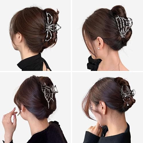 4 Pcs Metal Spider Hair Claw Clips for Women, Goth Hair Accessories, Halloween Gifts for Women thumbnail 2